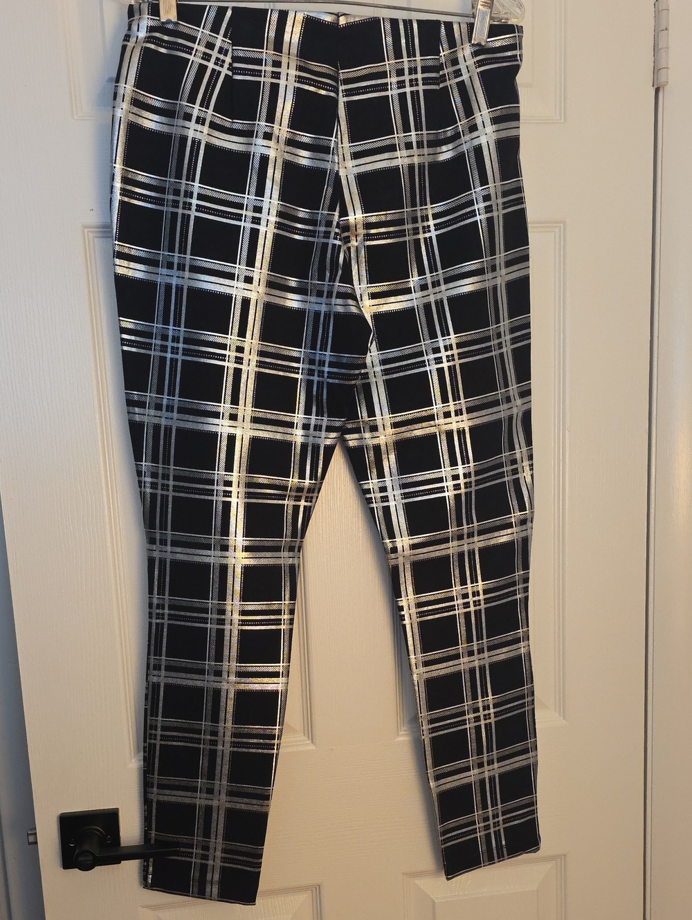 Khakis & Company Plaid Leggings Black & White Large Like New